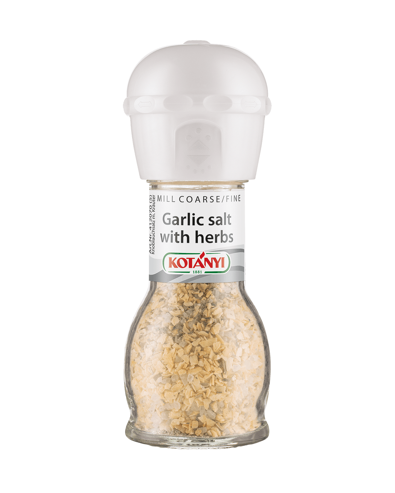 9001414603512 412070 Kotányi Garlic Salt With Herbs Sgp Mill Vs